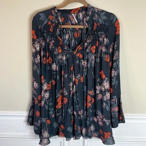 Free People floral long sleeve tunic Small